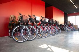 Lockers in Vienne for bicycle touring